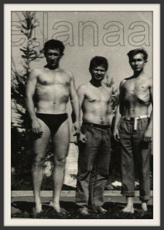 Beach Sports Athletes Handsome Shirtless Men Speedo Muscle Bulge Old Photo Gay 3