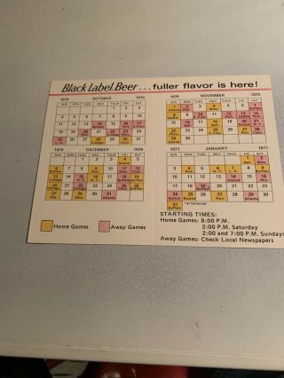 1970 71 Cleveland Cavaliers Pocket Schedule First Year Rare 2