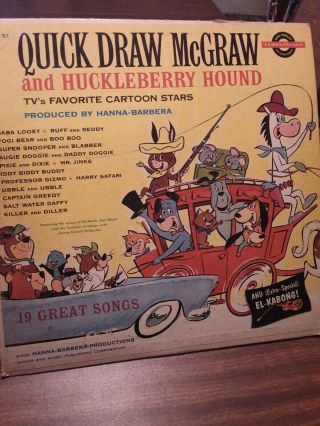 Quick Draw Mcgraw And Huckleberry Hound Lp Vintage Rare 1950s