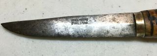 Rare Pontus Holmberg Eskilstuna Sweden Fixed Blade Knife With Sheath 1880 