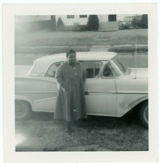 Vintage Photo African American Black Americana Woman Car Automobile Vehicle - C