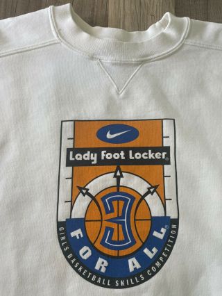 Vintage Nike Basketball Mens USA White Tag Sz M Lady Foot Locker Rare Sweatshirt 2
