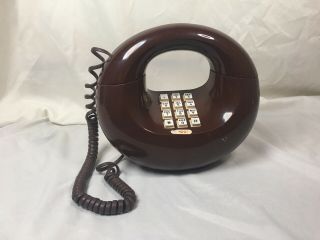 Rare Vintage Western Electric Art Deco Donut Shaped Brown Phone