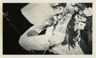 Vintage Photograph Post Mortem Dead Woman In Coffin " Mother " 1940s