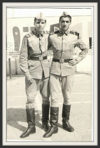 Soldiers Soviet Army Handsome Men Love Military Boys Affectionate Embrace Photo