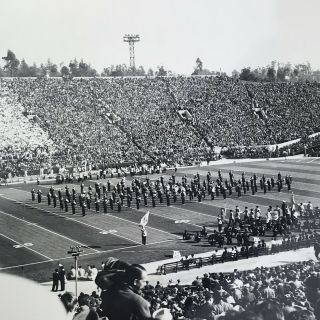 Vintage Black And White Photo University Of Michigan Marching Band Halftime
