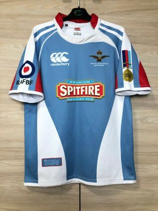Royal Air Force Raf Spitfires 7s Rugby Union Jersey Shirt Canterbury Rare Size L