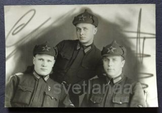 Stalingrad Red Army Pilot Aviation Handsome Military Men Uniform Rkka Old Photo