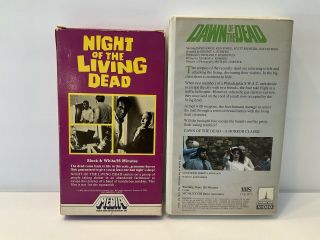 NIGHT OF THE LIVING DEAD PLUS DAWN OF THE DEAD Rare VHS V/G W/FREE SHIP 2