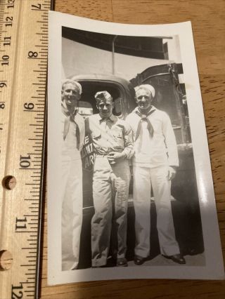 Wwii Us Army Soldier Snapshot Sailor Posing Photo Photograph Salvation Army