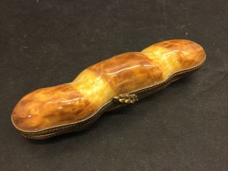 Rare Limoges Trinket Box Peint Main French Bread Loaf 4” Big
