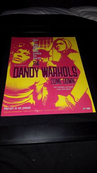 The Dandy Warhols Come Down Rare Radio Promo Poster Ad Framed