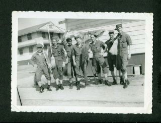 Vintage Photo Sexy Men Showing Some Leg W/ Broom & Mops Gay Interest 414065