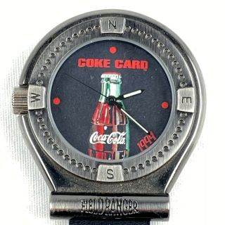 Coke Card Pocket Watch With Belt Clip Rare Field Ranger 1999 Coca Cola Promo
