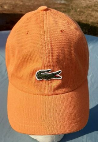 Rare Vintage Lacoste Croc Orange Adjustable Baseball Hat Cap
