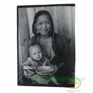 Matted 8 " X6 " Old Photograph Breast - Feeding Woman In Shanghai Of Roc China 1949s