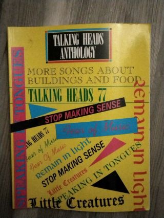 Vintage Talking Heads Anthology Song Music Book Wb David Byrne Rare 1986 Press