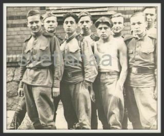 Poland Soviet Army Soldier Tattoo Handsome Shirtless Men Military Guys Old Photo