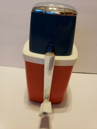 Vintage 1950s Rare Red White & Blue Mcm Swing Away Ice Crusher Crank