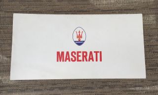 1960s Maserati Dealer Color Sales Brochure Indy Ghibli Mexico Rare Car