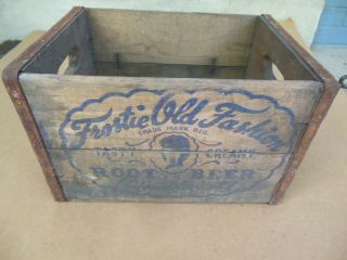Rare Antique Vintage Frostie Root Beer Wooden Soda Crate Delaware Bottling Smyrn