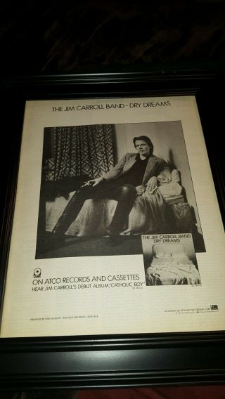 The Jim Carroll Band Dry Dreams Rare Promo Poster Ad Framed