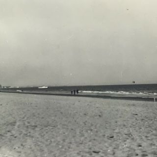 Vintage 1949 Black And White Photo Belmont Shore Long Beach California Ocean