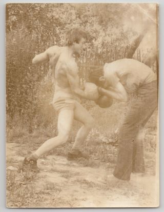 1970s Boxing Men Shirtless Men Speedo Muscle Bulge Gay Trunks Int Ussr Old Photo