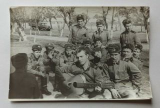Russian Soldiers In Military Uniform Group Of Soldiers Ussr Photo Soviet Vintage