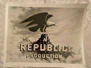 Republic Studios Reprint 8 X 10 Black And White Photo Of Logo