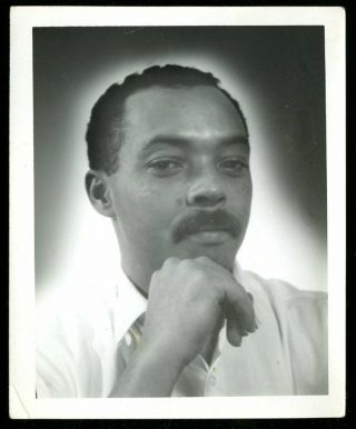 Vintage Photo Art Deco African American Man Portrait Black Americana 1960 