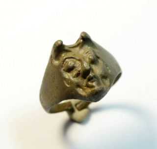 Ancient (post) Medieval Era Satan Worshipper Devil Ring - Rare Wearable