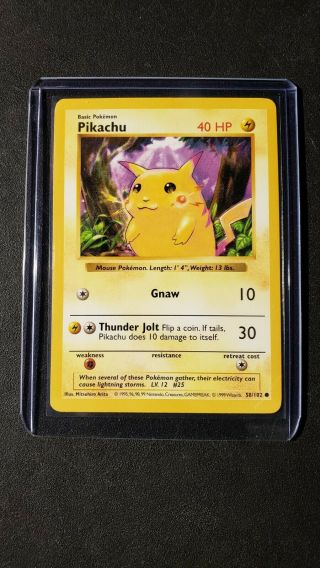 Pokemon Trading Card - Pikachu 58/102 Shadowless Rare Red Cheeks Misprint