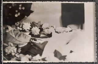 1950s Funeral Of Old Woman Dead Coffin Post Mortem Mourning Vintage Photo Ussr