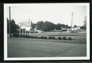 Vintage Photo White Rose Motel Neon Sign 1960 