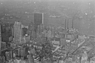 Vtg 1950s 35mm Negative Nyc Aerial Shot East River Un Building Skyscraper 627 - 34