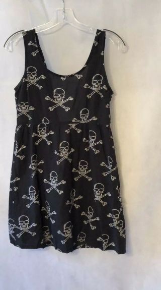 Rare Tripp Nyc Black Skull Crossbones Dress S