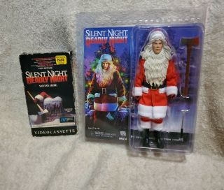 Silent Night Deadly Night Vhs & Figure - Rare Horror Ive Not Rated Neca 8 "