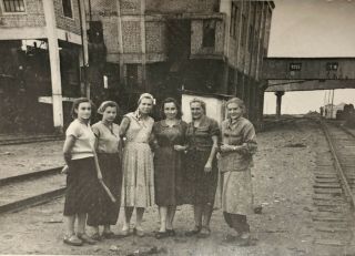 1940s Soviet Russian Girls Workers Of The Ussr Railroad Vintage Photo
