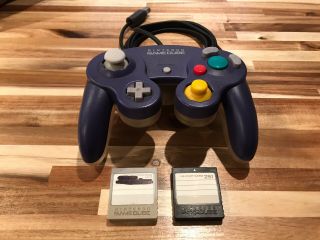 Nintendo Gamecube Controller - Indigo/clear Rare And.  Both Joysticks Tight