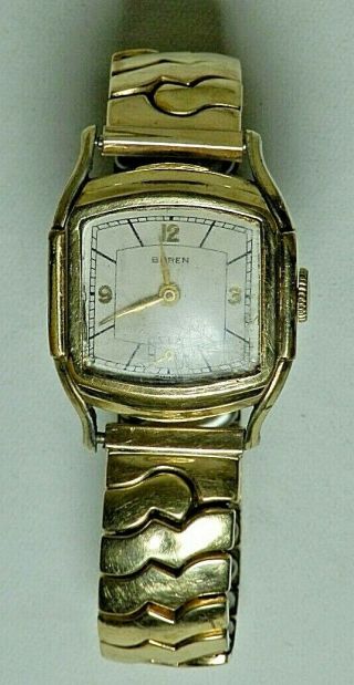 Vtg Rare Buren Grand Prix Swiss 17 Jewels Gold Mens Watch 10k Gp Bezel A,