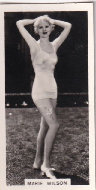 Marie Wilson - Carreras Movie Film Star Pin - Up/cheesecake 1937 Cig Card