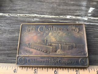 Antique Rare 1913 Chalmers Motor Company Bronze Paperweight Detroit Mich.