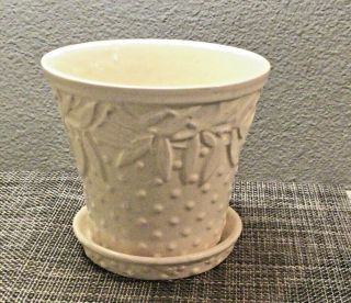 Mccoy Pottery Hobnail And Leaf Flower Pot Very Rare