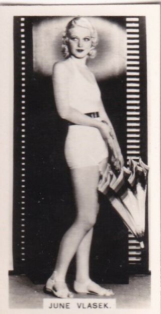 June Vlasek - Carreras Movie Film Stars Pin - Up/cheesecake 1937 Cig Card