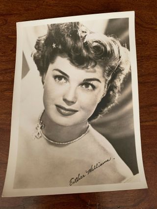 Esther Williams Signed Stamped Fan Photo Movie 1950s 5x7