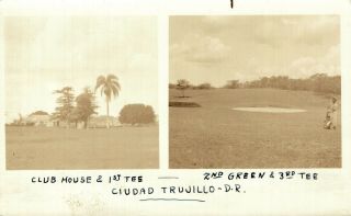 Rppc - Dominican Republic Trujillo,  Golf Country Club,  Club House & Greens Rare