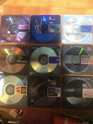 9 Different Collectable Rare High End 74 - Minute Minidiscs