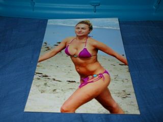 Pretty Blonde Model Posing On Beach In Sexy Bikini - Cleavage Photo