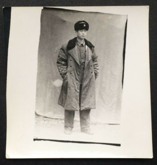 China Pla Coat Fur Cap Chinese Army Photo Culture Revolution